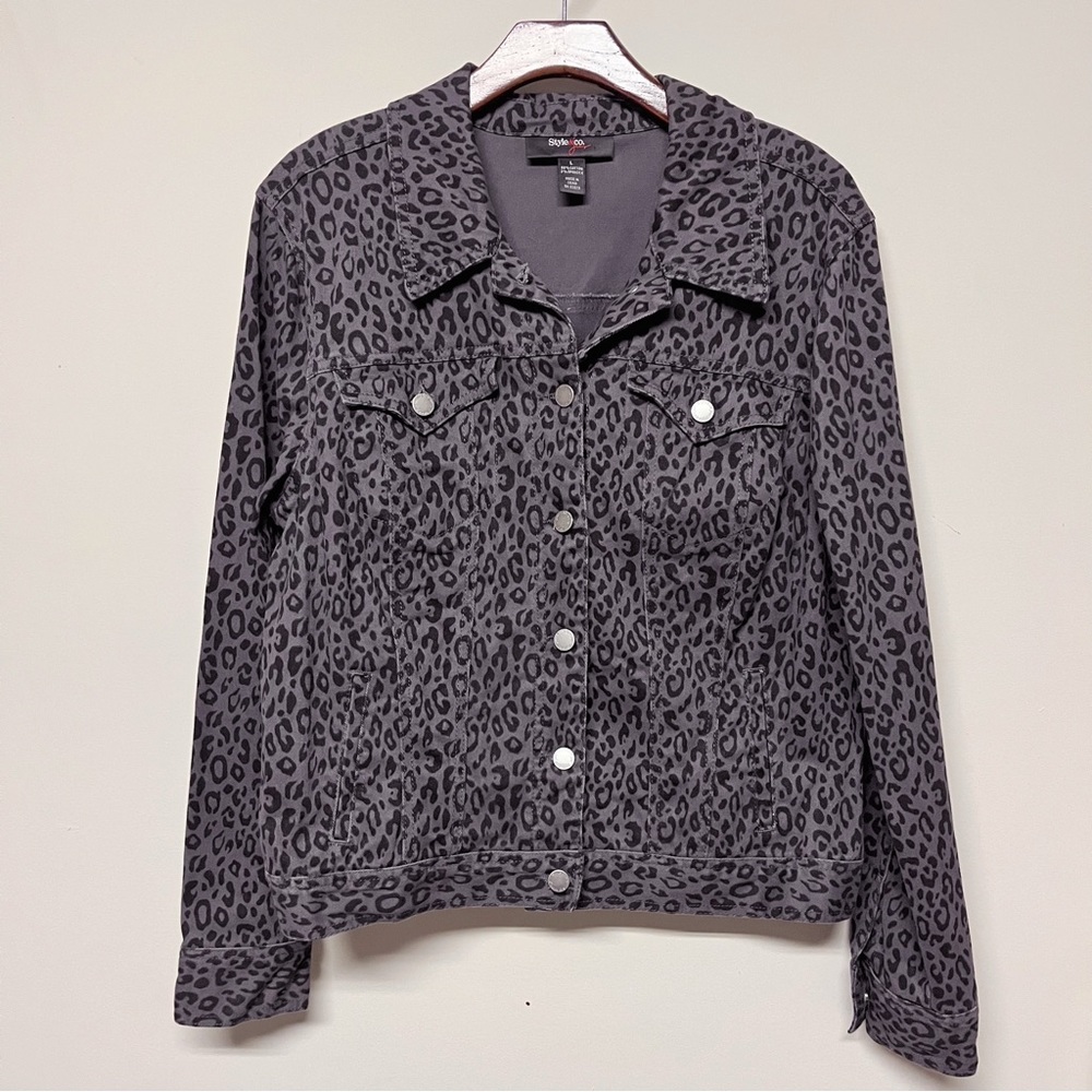 Leopard Print Denim Jacket